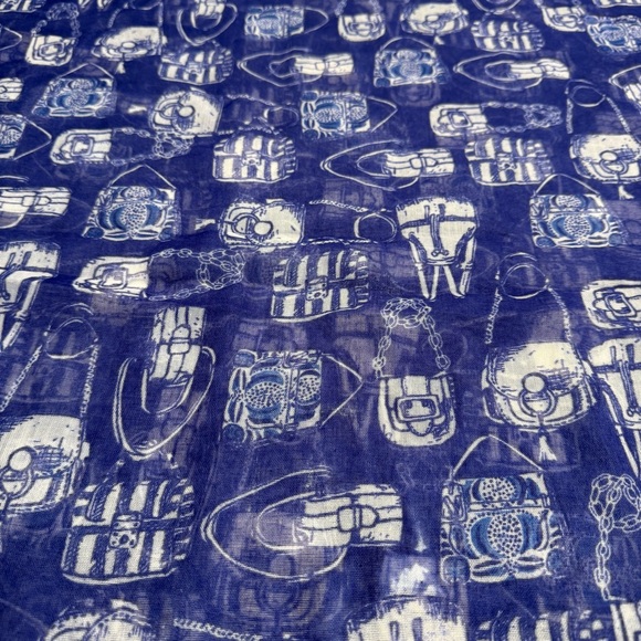 The Limited Purple Sheer Scarf with White Purse Print Lightweight Fashion Wrap - Picture 3 of 7